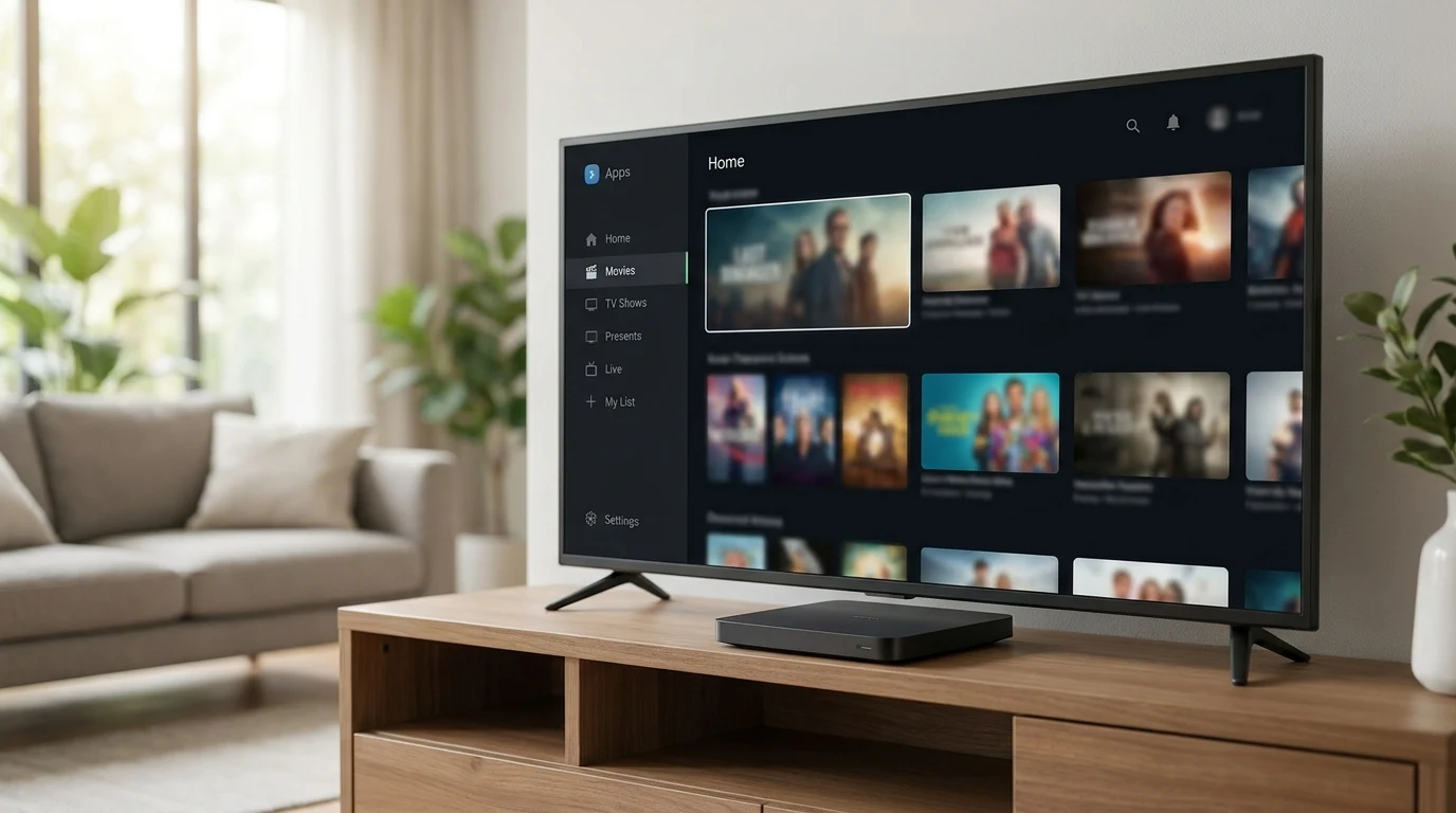 Interface de app de streaming configurado em Android (Celular/Tablet)