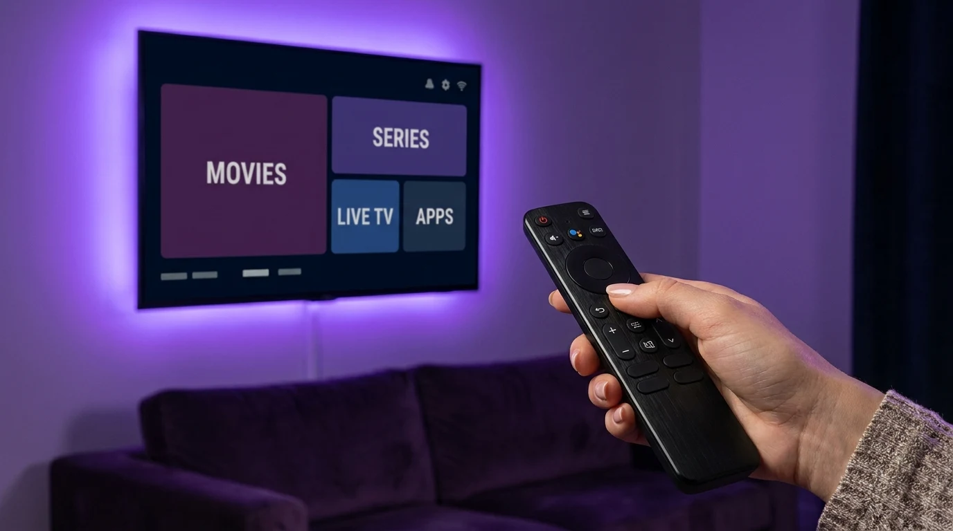 Box em uso em Smart TV — configuração e experiência de usuário